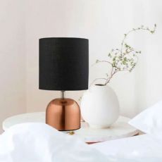 Abajur de Mesa Tack Cobre com C�pula Preta 1xE27 StudioLuce