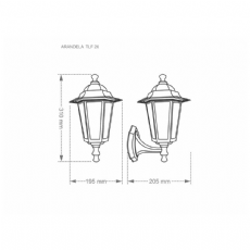 Arandela Colonial de Alum�nio 1xE27 Taschibra TLF 26