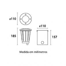 Embutido de Solo Ch�o Dresden PAR20 Externo 110mm Germany
