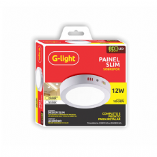 Painel de LED Redondo Sobrepor 12W 6500K G-Light