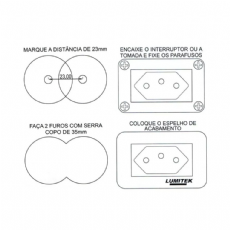 Interruptor Simples para M�veis Preto Lumitek