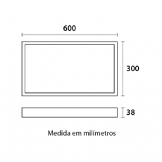 Painel Led Sobrepor Retangular 30W 3000K 600x38x300mm Blumenau Ilumina��o