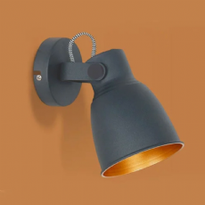 Arandela Pixar Grafite com Dourado Opus