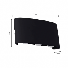 Arandela Led Ranne Preta 18W IP65 2337 Nordecor