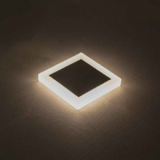 Embutido de Solo Ring Quadrado Cinza 3000K 1W