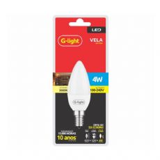 L�mpada Vela LED C37 Leitosa 4W E14/E27 G-Light